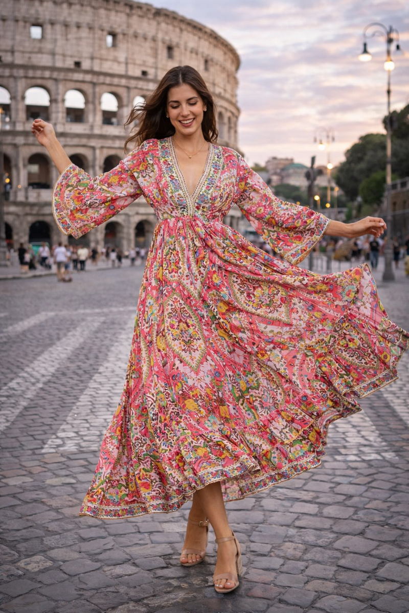 Bohemian Ranch Maxi Dress