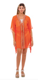 8007 S  Sexy Salmon embellished kimono
