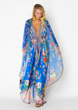 #650 SET Royal blue Hawaii dress, halter style