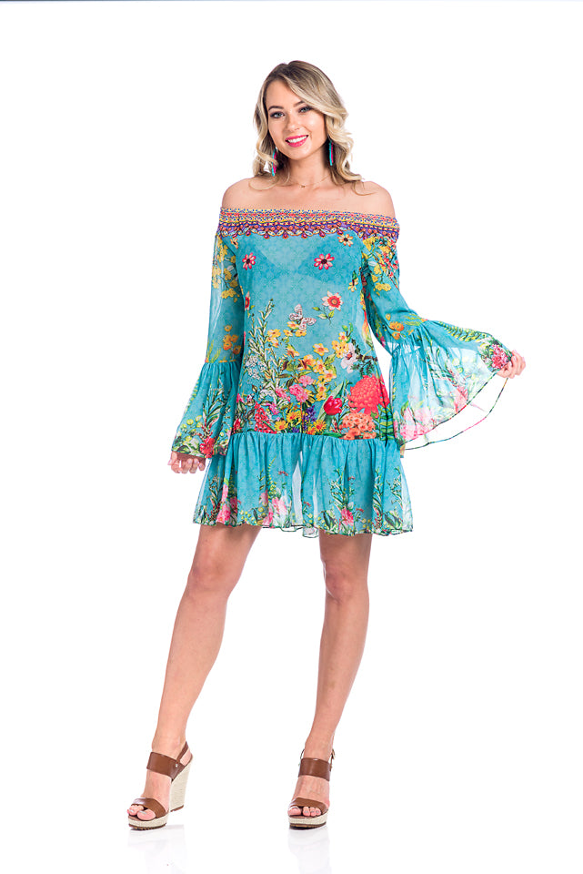 off the shoulder floral shift dress Off-The-Shoulder Floral Shift Dress med