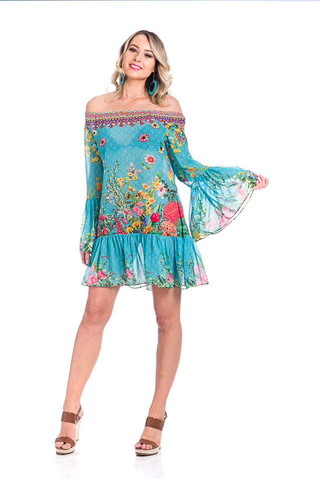 floral off the shoulder shift dress Off-The-Shoulder Floral Shift Dress med