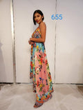 655 Floral  Halter Hawaii dress