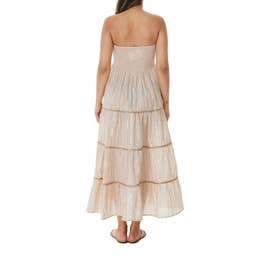 1096 strapless lurex dress