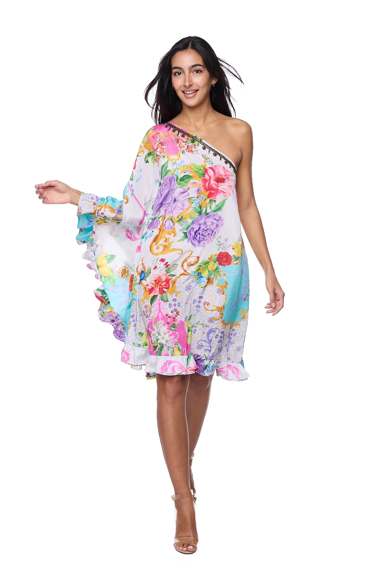 1221-P One Shoulder short Dress Ranee's 1221-P One Shoulder short Dress Ranee's