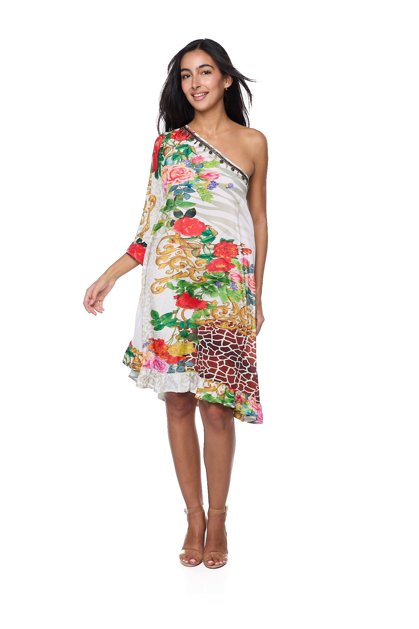 1221-W One Shoulder short Dress – Ranee's