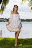 Short white strapless dress