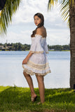 Short white strapless dress