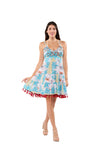 Rome-Inspired Tropical Tassel Mini Dress -26584