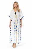 White Greece inspired cotton kaftan- EC-183
