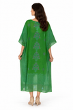 Emerald green comfortable cotton kaftan- ch-1255