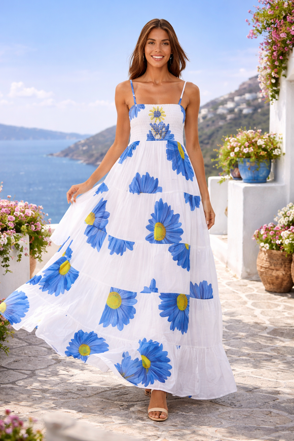 Blue Daisy Breeze Maxi Dress-26938 – Ranee's