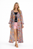 Printed cotton kimono