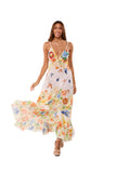 Butterfly Garden Floral Maxi Dress - AKC-31808