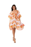 Sunset Bloom Floral Resort Mini Dress AKC-31817