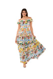 Positano Off-Shoulder Floral Maxi Dress-AKC-31819