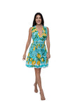 Turquoise Citrus Bay Dress - AKC-31844