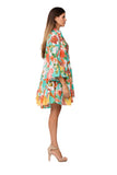 Tropical Garden Kimono Mini Dress-AKC-31896