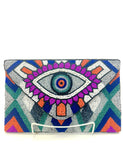Beaded clutch, natural elements, beads, stones- hand made.