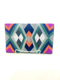 Beaded clutch, natural elements, beads, stones- hand made.