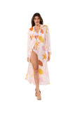 Ocean Shell Print Long Resort Cover Up
