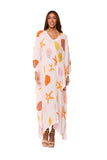 CORAL PRINT LONG KAFTAN