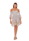 Short white strapless dress