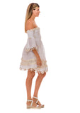 Short white strapless dress
