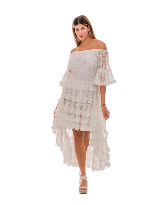 High low sheer lace dress
