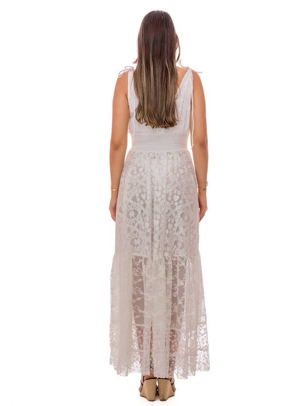 Sheer and eyelet dress, white dress for the beach, wedding or date