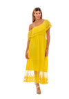 Yellow drop shoulder dress