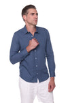 124 linen blend men shirts