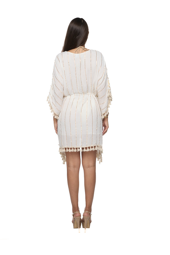 bo-2403 ivory short kaftan  2025 ranee's collection