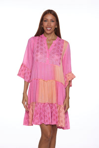 3453-pink short dress