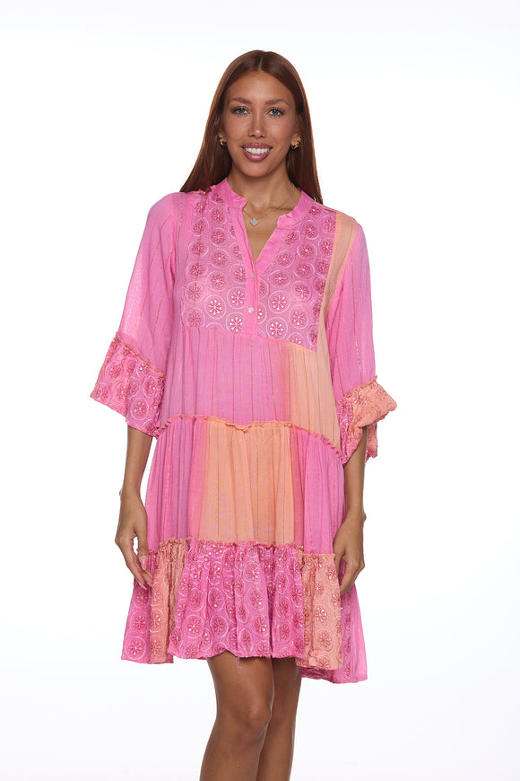 3453-pink short dress