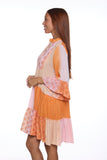 3453-orange short dress