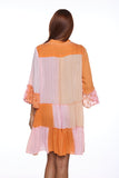 3453-orange short dress