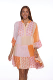 3453-orange short dress
