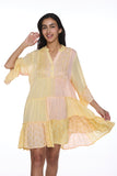 3453-yellow short dress