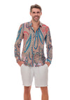 114 cotton-linen blend men shirts
