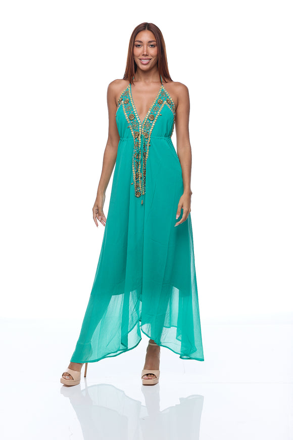 sd-164 embellished long halter dress Ranee's