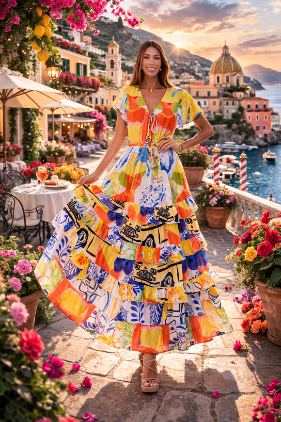 patchwork maxi dress Niki Patchwork Embroidered Maxi Dress in Aurora Multi Linen  Gabriela  Hearst