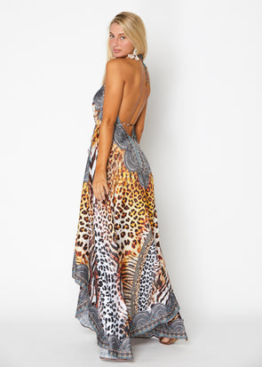 648 Animal print exotic Hawaii dress