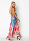 645 Halter Multicolor animal print hawaii dress