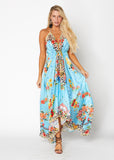 Blue Hawaii dress, halter style