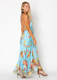 Blue Hawaii dress, halter style