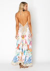 White floral hawaii, halter dress, back in stock!
