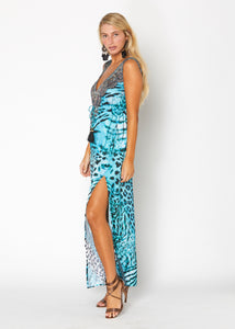 Miami Beach resort wear, sexy blue maxi Ranee's Miami Beach resort wear, sexy blue maxi Ranee's
