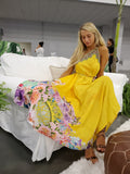642 Set Yellow luminous dress, Versatile dress