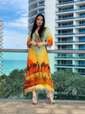 Sunset tunic, Dubai meets Miami long tunic! SALE... kaftan style tunic