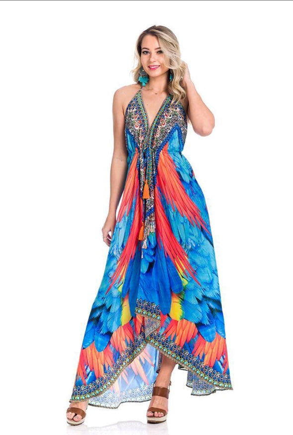 Feather print dress Soft Dress